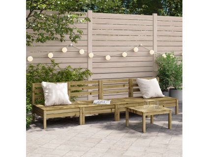 vidaXL Záhradné pohovky bez podrúčok 4 ks impregnovaná borovica