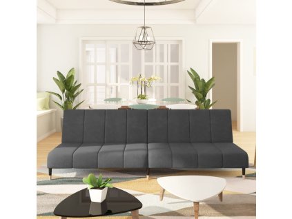 vidaXL 2-miestna rozkladacia pohovka, tmavosivá, zamat