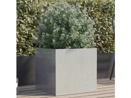 vidaXL Kvetináč strieborný 49x47x46 cm nehrdzavejúca oceľ