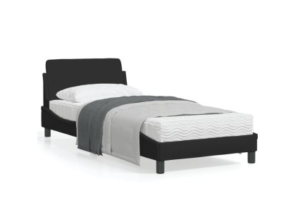 vidaXL Posteľný rám s čelom čierny 80x200 cm látka