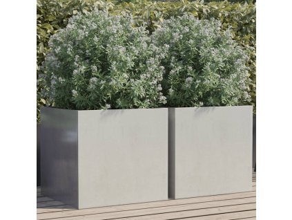 vidaXL Kvetináče 2 ks strieborné 49x47x46 cm nehrdzavejúca oceľ