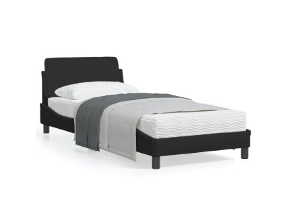 vidaXL Posteľný rám s čelom čierny 90x190 cm látka