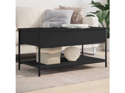 vidaXL Konferenčný stolík čierny 100x50x50 cm kompozitné drevo a kov