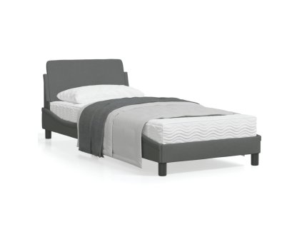 vidaXL Posteľný rám s čelom tmavosivý 80x200 cm látka