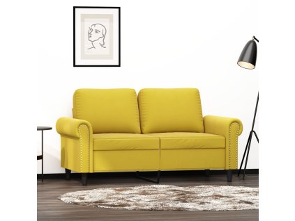 vidaXL 2-miestna pohovka žltá 120 cm zamat