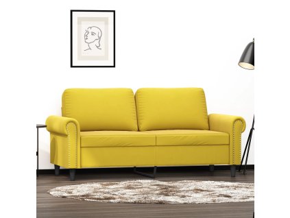 vidaXL 2-miestna pohovka žltá 140 cm zamat