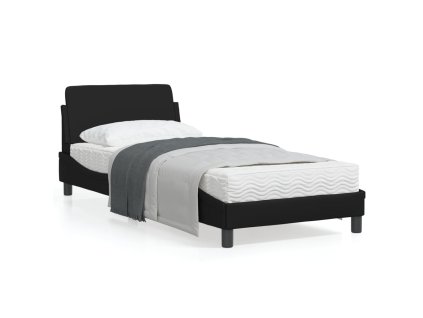 vidaXL Posteľný rám s čelom čierny 90x190 cm umelá koža