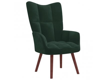 vidaXL Relaxačné kreslo tmavozelené zamat