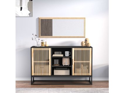 vidaXL Komoda čierna 105x30x65 cm kompozitné drevo