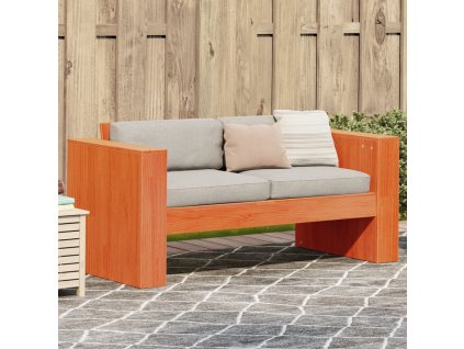 vidaXL Záhradná pohovka, 2-miestna, hnedá 134x60x62cm borovicový masív