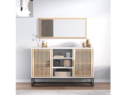 vidaXL Komoda biela 105x30x65 cm kompozitné drevo