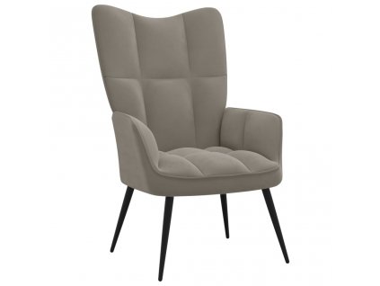 vidaXL Relaxačné kreslo bledosivé zamat