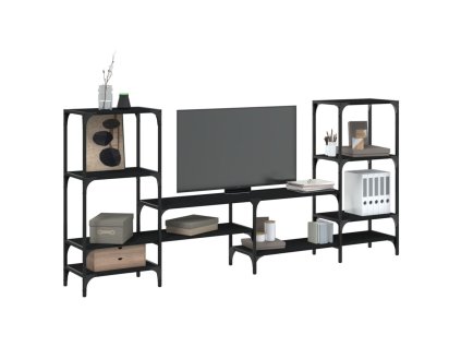 vidaXL TV skrinka čierna 206,5x28,5x95 cm kompozitné drevo