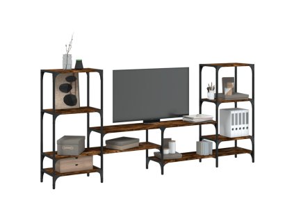 vidaXL TV skrinka dymový dub 206,5x28,5x95 cm kompozitné drevo