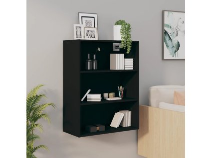 vidaXL Závesná nástenná skrinka čierna 69,5x32,5x90 cm
