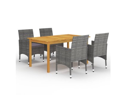 vidaXL 5-dielna záhradná jedálenská súprava sivá