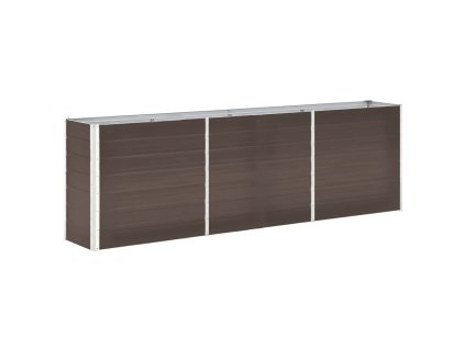 vidaXL Vyvýšený záhradný záhon, pozinkovaná oceľ 240x40x77 cm, hnedý