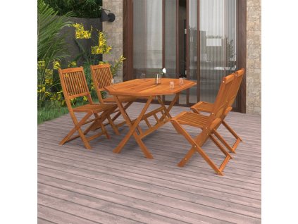 vidaXL 5-dielna záhradná jedálenská súprava masívne akáciové drevo