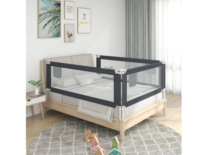 vidaXL Zábrana na detskú posteľ tmavosivá 120x25 cm látka