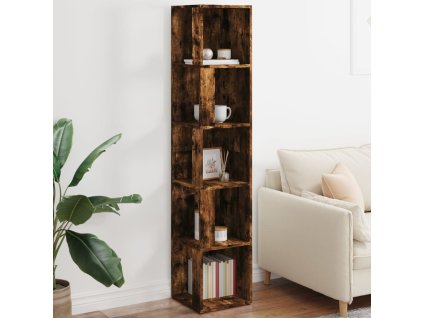 vidaXL Rohová skrinka dymový dub 33x33x164,5 cm spracované drevo