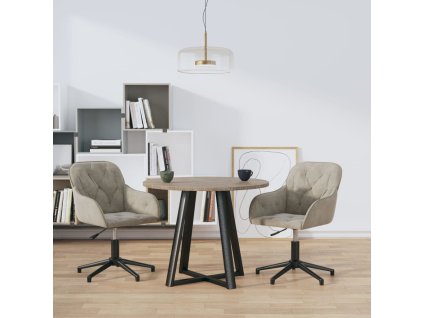 vidaXL Otočné jedálenské stoličky 2 ks bledosivé zamatové