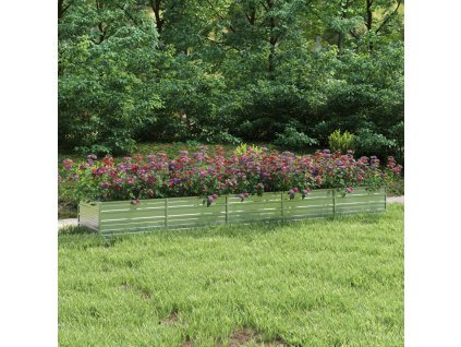 vidaXL Vyvýšený záhradný záhon 400x80x45cm pozinkovaná oceľ strieborný