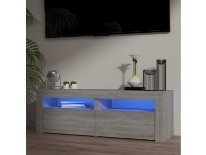 vidaXL TV skrinka s LED, sivý dub sonoma 120x35x40 cm