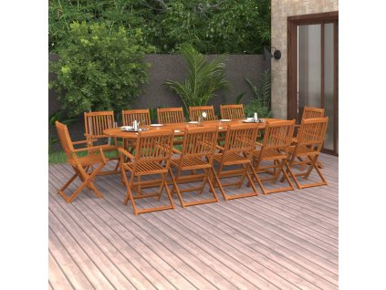 vidaXL 13-dielna záhradná jedálenská súprava, akáciový masív