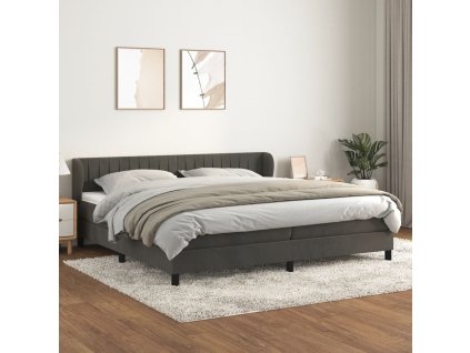 vidaXL Posteľný rám boxspring s matracom tmavosivý 200x200 cm zamat