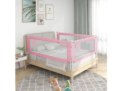 vidaXL Zábrana na detskú posteľ ružová 120x25 cm látka