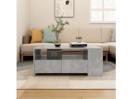 vidaXL Konferenčný stolík betónový sivý 102x55x42 cm spracované drevo