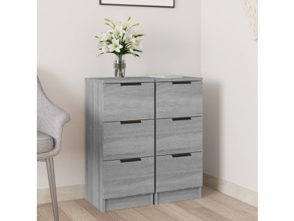 vidaXL Komody 2 ks sivý dub sonoma 30x30x70 cm spracované drevo