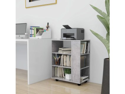 vidaXL Skrinka s kolieskami betónová sivá 60x35x75 cm drevotrieska