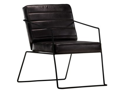 vidaXL Kreslo čierne pravá koža