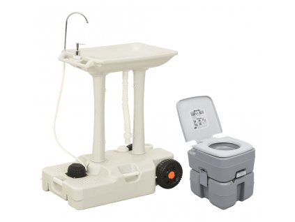vidaXL Prenosná kempingová toaleta a súprava umývadla