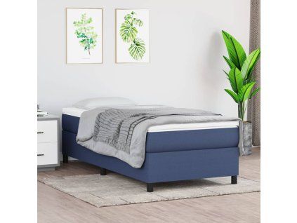 vidaXL Posteľný rám boxspring s matracom modrý 90x190 cm látka