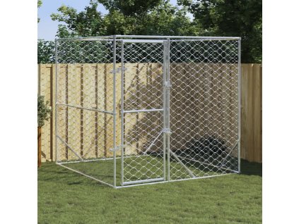 vidaXL Vonkajší koterec pre psov strieborný 2x2x2 m pozinkovaná oceľ