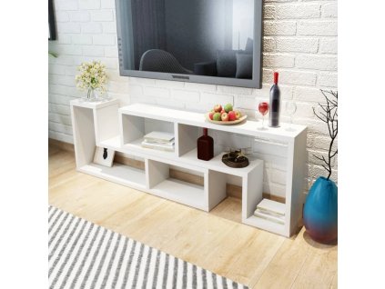 vidaXL TV skrinka v tvare dvojitého L, biela
