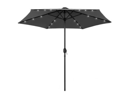 vidaXL Slnečník s LED a hliníkovou tyčou 270 cm, antracitový