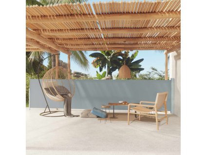 vidaXL Zaťahovacia bočná markíza na terasu 117x600 cm sivá