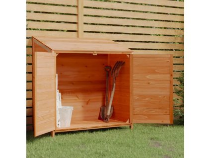 vidaXL Záhradná kôlňa hnedá 102x52x112 cm masívne jedľové drevo