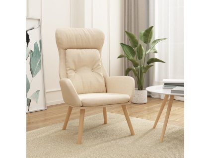 vidaXL Relaxačné kreslo krémové látkové