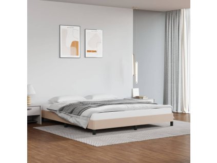 vidaXL Posteľný rám kapučínový 180x200 cm umelá koža