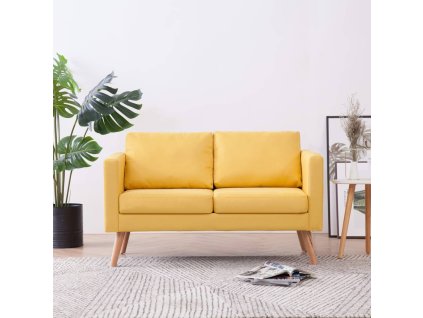 vidaXL Látková 2-miestna pohovka žltá