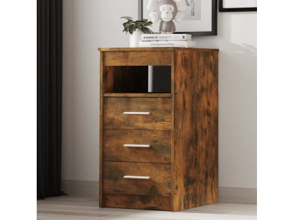 vidaXL CD skrinka tmavý dub 40x50x76 cm spracované drevo