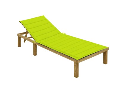 vidaXL Ležadlo s jasnozeleným vankúšom impregnovaná borovica