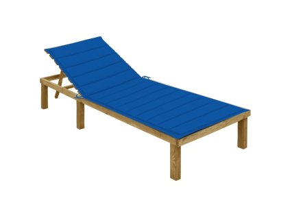 vidaXL Ležadlo s kráľovsky modrým vankúšom impregnovaná borovica