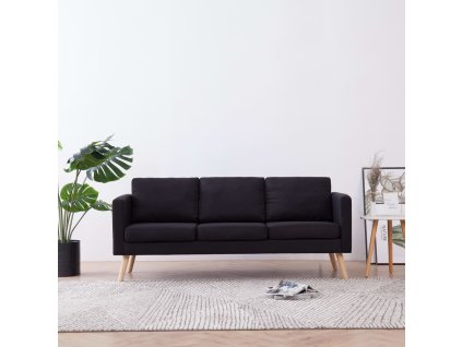 vidaXL Látková 3-miestna pohovka čierna