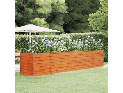 vidaXL Vyvýšený záhradný záhon, hrdzavý 400x80x77 cm, cortenová oceľ