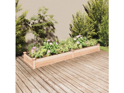 vidaXL Vyvýšený záhon s vložkou 240x60x25 cm, jedľový masív